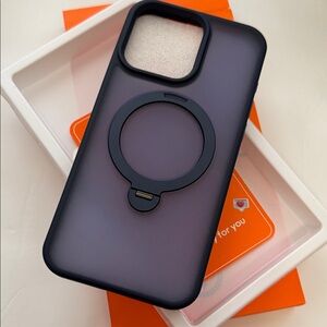 Navy Blue Phone Case with Ring Holder